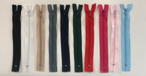 Zips 12" (30cm) various colours - each