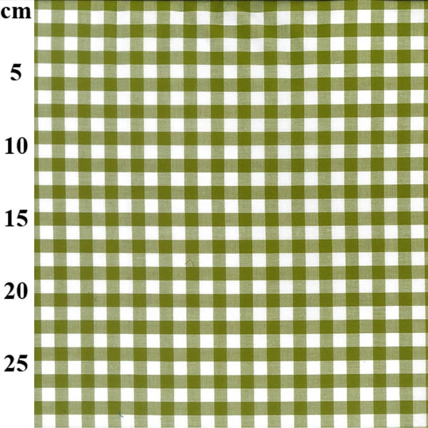 Green and white checkered grid with measurements in centimeters