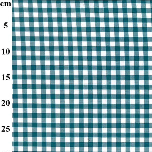 Teal and white checkered grid with measurements in centimeters