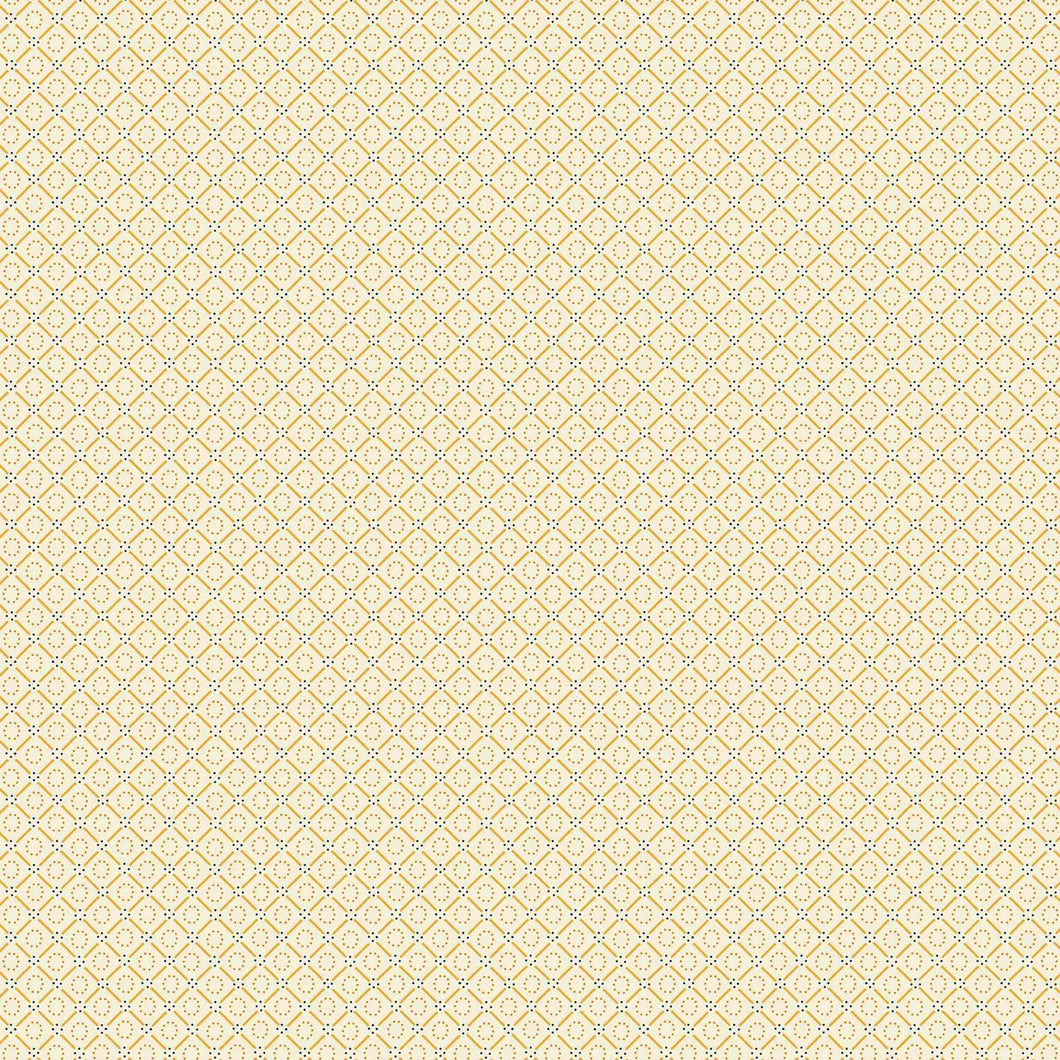 Indigo Cheddar II By Andover Fabrics - Circles in Diamonds - Cream 1145-L