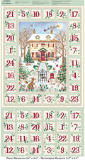 Christmas advent calendar with a festive scene and numbers