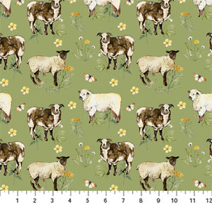 Countryside Comforts Sheep Cotton Fabric designed by Jane Carkill of Lamblittle