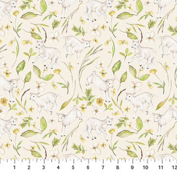 Countryside Comforts Lambs Cotton Fabric by Jane Carkill of Lamblittle