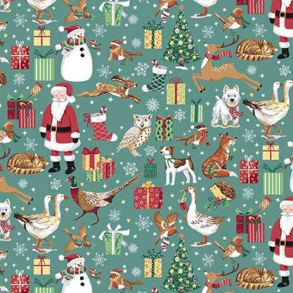 Country Christmas Friends Teal