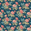 Lighthouse - Bouquet Navy by Edyta Sitar Laundry Basket Quilts 1472B