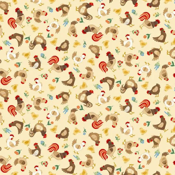 Fun On The Farm - Chickens Cream -by Makower