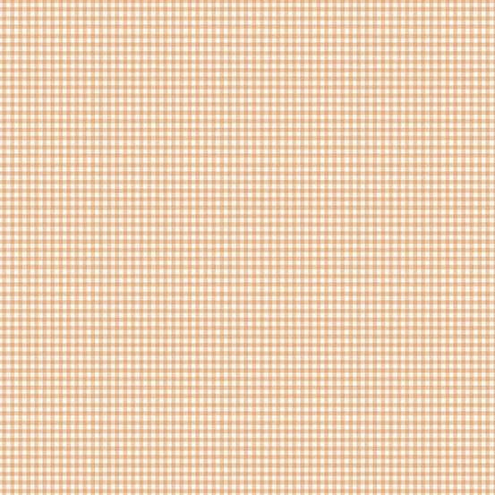A close-up of a repeating gingham pattern in warm peach and white, filling the entire frame.