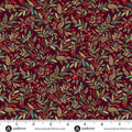Floral pattern fabric with a ruler at the bottom for scale