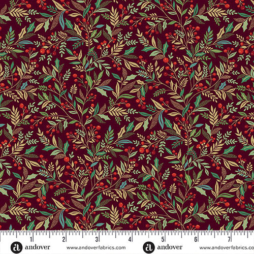 Floral pattern fabric with a ruler at the bottom for scale
