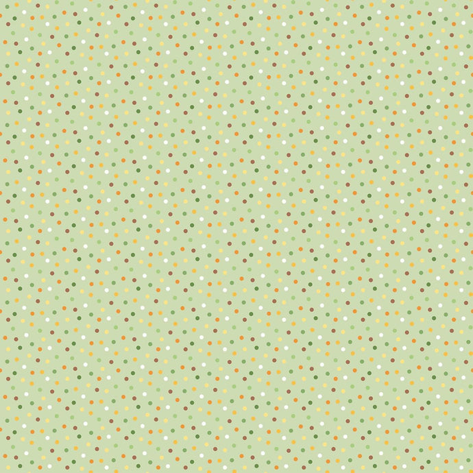 Wee Safari Spots on Green Background Cotton fabric