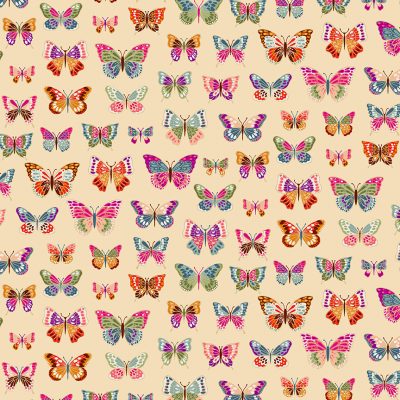 Luxe Butterflies Cream 2613-Q by Makower