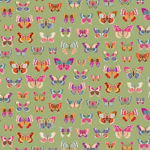Luxe Butterflies Green 2613-G by Makower