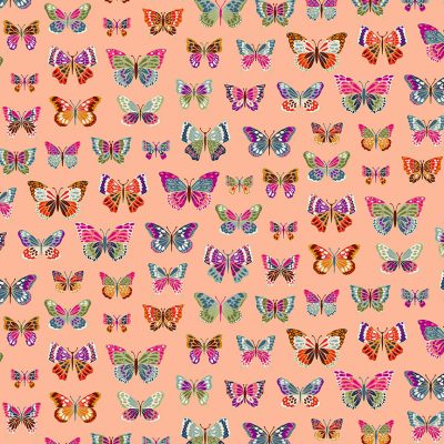 Luxe Butterflies Peach 2613-N by Makower