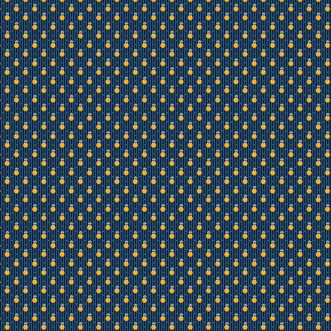 Indigo Cheddar II By Andover Fabrics - Pinstripe Circles Indigo 1142-B