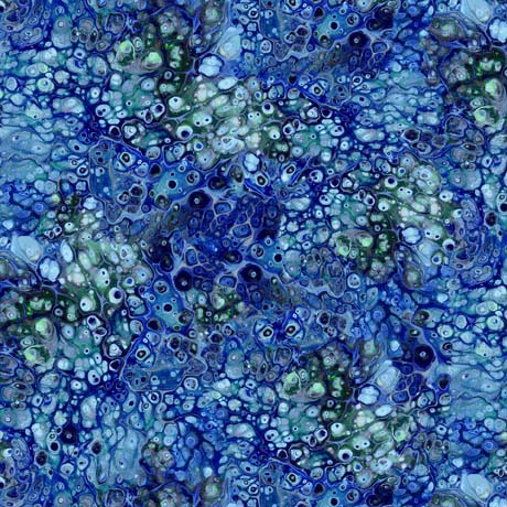 Spindrift Surge Cotton Fabric in Blue by Designer Ocllo Mason