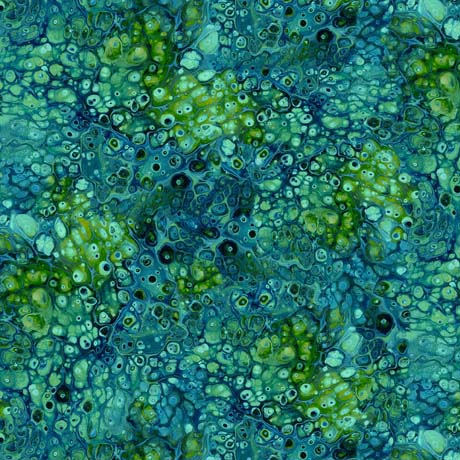 Spindrift Surge Cotton Fabric in Turquoise by Designer Ocllo Mason