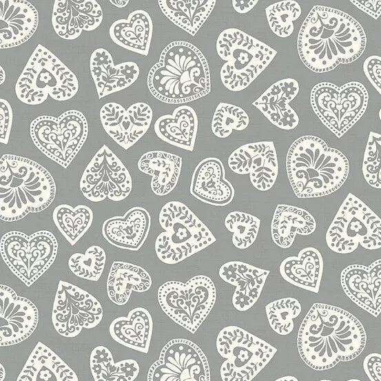 Scandi Collection - Hearts Grey