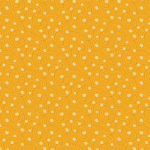 Indigo Cheddar II By Andover Fabrics - Swirly Dots Cheddar 1141-O