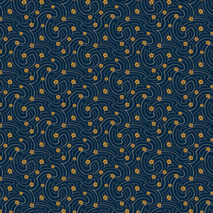 Indigo Cheddar II By Andover Fabrics - Swirly Dots Indigo 1141-B