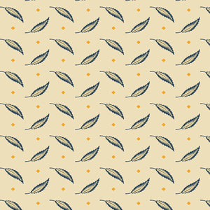 Indigo Cheddar II By Andover Fabrics - Tossed Leaves Cream 1140-L