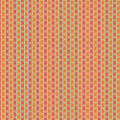 A repeating vertical stripe pattern featuring alternating bands of coral pink, warm orange, and cream, each decorated with small stylized heart motifs.