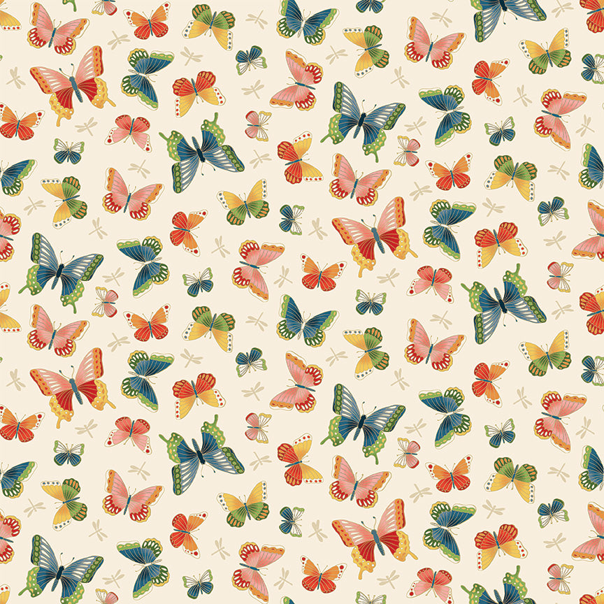 Makower - Michiko -  Butterflies Cream