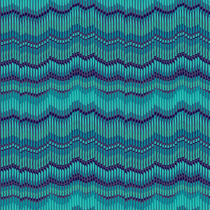 Henna Moire Stripe Turquoise