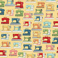Makower -Sewing Room - sewing machines on cream