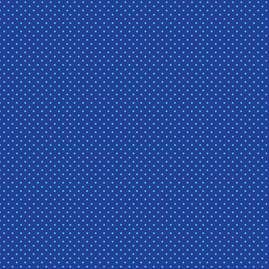 Makower - Spot - BT- Turquoise spot on Blue