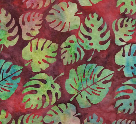 Island Batiks - 6/1030- Philodendron - Beaujolais