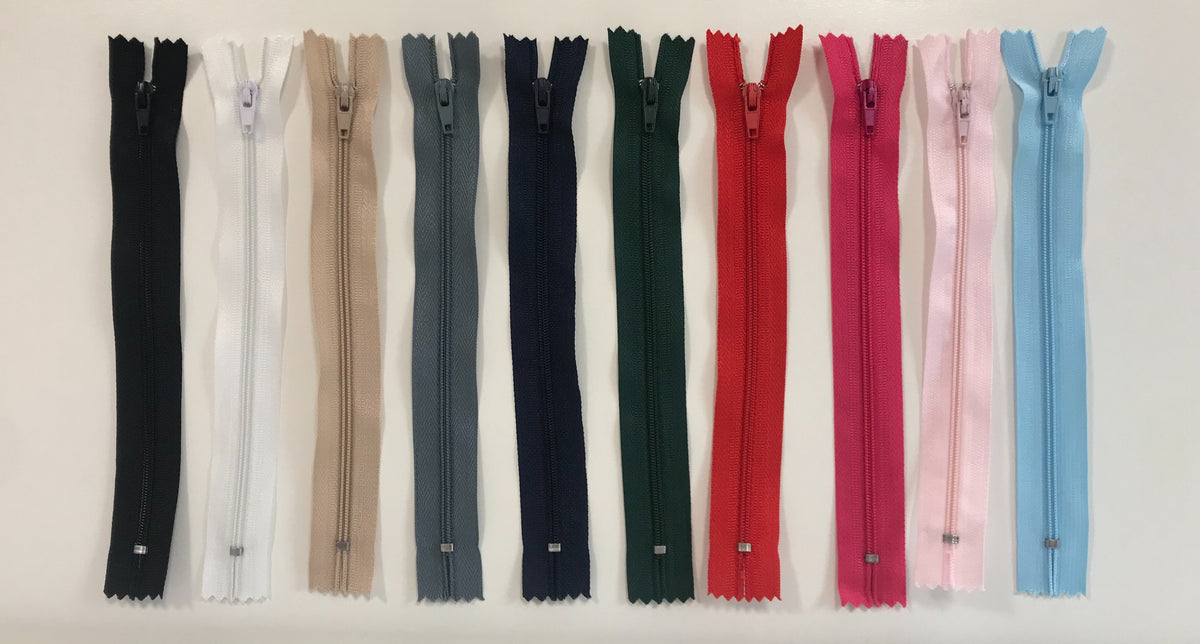 Zips 7" (18cm)  various colours each