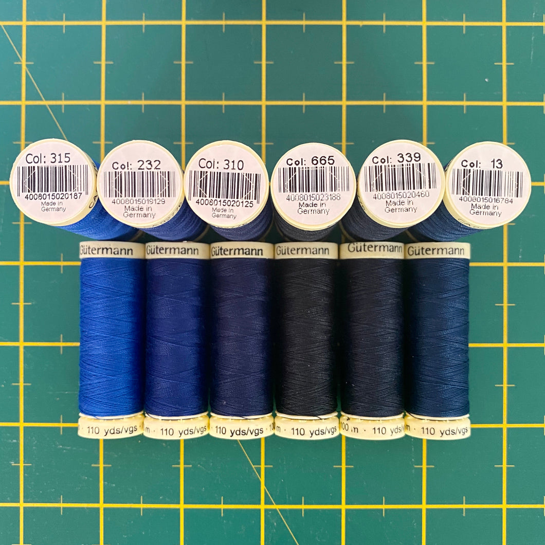 Gutermann - Sew All Thread 100m - Deep Blue Range
