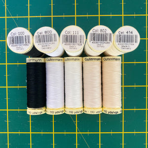 Gutermann - Sew All Thread 100m Black / White / Cream Range