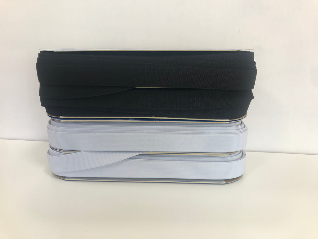 Hemline 1" (2.5cm) elastic Black or White