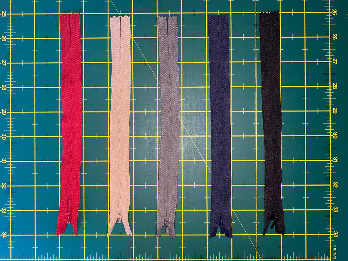 Zips 8" (20cm) YKK concealed various colours