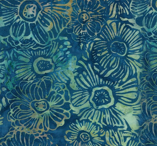 Island Batiks - 6/1064 - Woodblock Flower - Waterfall